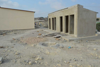 latrines under construction