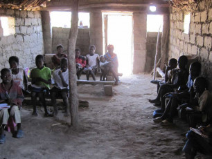 class being held in church building