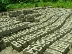 bricks made by river