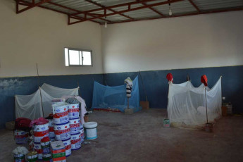 living quarters of building team at Cambanda